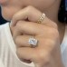 4.19 carat Radiant Cut Lab Diamond Pave Prong Ring lifestyle