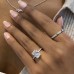 3 carat Radiant Cut Diamond Pave Basket Engagement Ring lifestyle