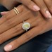 1.00ct Fancy Intense Yellow Oval Diamond Double Halo Ring lifestyle