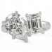 Toi et moi pear and emerald cut diamond ring
