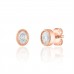 Rose Gold Milgrain Oval Bezel Studs