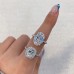 3.08 carat Oval Lab Diamond Pave Prong Engagement Ring lifestyle