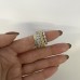 4.78 carat Radiant Cut Yellow Diamond Eternity Band lifestyle finger inside
