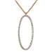 ROSE GOLD PENDANT NECKLACE OVAL CIRCLE WITH DIAMONDS