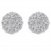 Round Diamond Cluster Earrings flat