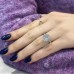 1.56ct Cushion Cut Lab Diamond Fishtail Halo Engagement Ring lifestyle