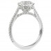 2.02ct Round Lab Diamond Cathedral Engagement Ring profile