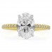 2.04ct Oval Lab Diamond Signature Wrap Engagement Ring flat