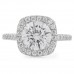 1.91 carat Round Lab Diamond in Cushion Halo Ring flat