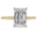 2.73 carat Hybrid Step Cut Lab Diamond Two-Tone Ring flat