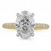 3.45 carat Oval Lab Diamond Two-Tone Three-Row Engagement Ring flat