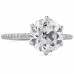 3 carat Old Euro Lab Diamond Pave Engagement Ring flat