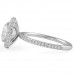 2.23 Carat Cushion Cut Lab Diamond Double Edge Halo Ring profile