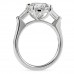 2.81 carat Round Lab Diamond Three-Stone Engagement Ring profile