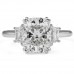 3.06 carat Cushion Cut Lab Diamond Three-Stone Ring flat