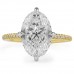 3.75 carat Antique Oval Lab Diamond Compass Set Engagement Ring flat