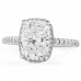2.37 carat Cushion Cut Lab Diamond Hidden Halo™ Ring flat