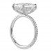 4.53 carat Emerald Cut Lab Diamond Engagement Ring profile