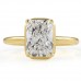 2.24 carat Radiant Cut Lab Diamond Solitaire Hidden Halo™ Ring flat