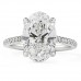 4.02 carat Oval Shape Lab Diamond Lotus Engagement Ring flat