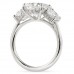 3.77 carat Cushion Cut Lab Diamond Three-Stone Ring profile