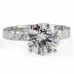 3.51 carat Round Lab Diamond U-Shape Band Ring flat