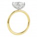 2.80 carat Cushion Cut Lab Diamond Solitaire Ring profile