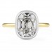 3.04 carat Antique Cushion Lab Diamond Lotus Bezel Set Ring flat