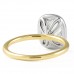 3.04 carat Antique Cushion Lab Diamond Lotus Bezel Set Ring back