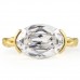4.04 carat Hybrid Oval Lab East-West Half-Bezel Braided Ring flat