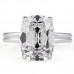 5.03 carat Antique Cushion Lab Diamond Lotus Double Band Ring flat
