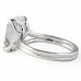 5.03 carat Antique Cushion Lab Diamond Lotus Double Band Ring back