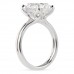 5.03 carat Antique Cushion Lab Diamond Lotus Double Band Ring profile