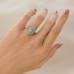 2.73 carat Marquise Shape Lab Diamond Halo Lotus Ring lifestyle