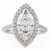 2.73 carat Marquise Shape Lab Diamond Halo Lotus Ring flat