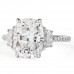 4.01 carat Cushion Cut Lab Diamond Three-Stone Ring flat