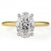 2.06 carat Oval Lab Diamond Pave Prong Ring flat
