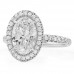 2.09 carat Oval Lab Diamond Fishtail Halo Ring flat