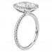 2.09 carat Oval Lab Diamond Fishtail Halo Ring profile
