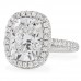 4.08 carat Cushion Lab Diamond Halo Three-Row Ring flat