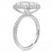 4.08 carat Cushion Lab Diamond Halo Three-Row Ring profile