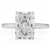 3.41 carat Radiant Cut Lab Diamond Solitaire Cathedral Ring flat