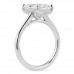 3.41 carat Radiant Cut Lab Diamond Solitaire Cathedral Ring profile