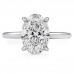 2.55 carat Oval Lab Diamond Pave Basket Solitaire Ring flat