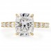 3.01 carat Cushion Lab Diamond Baguette Band Ring flat