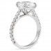 3.08 carat Cushion Lab Diamond Wide Pave Ring profile