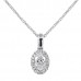 Petite Oval Diamond Halo Pendant