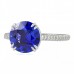 round blue sapphire engagement ring