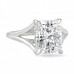 Radiant Cut Moissanite Split Band Solitaire Engagement Ring flat