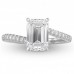 1.92ct Emerald Diamond Platinum Swoop Ring front